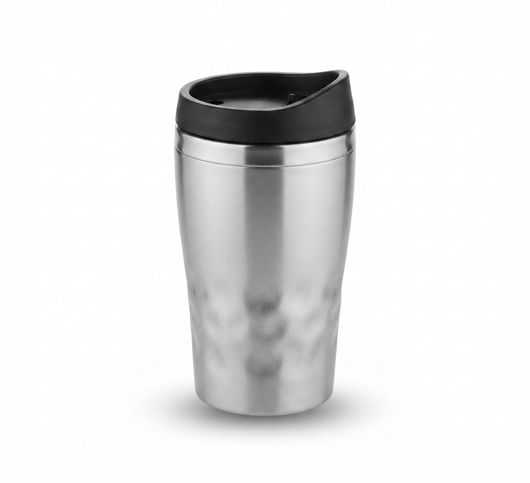 Steel Rim Coffee Tumbler - Silver - Meru Trophy corporate gifting