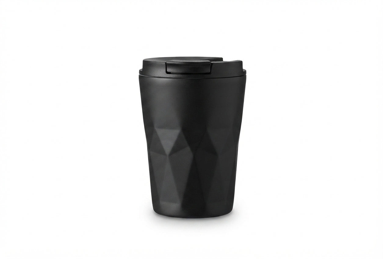 Coffee Tumbler with Press Lid - Black - Meru Trophy corporate gifting