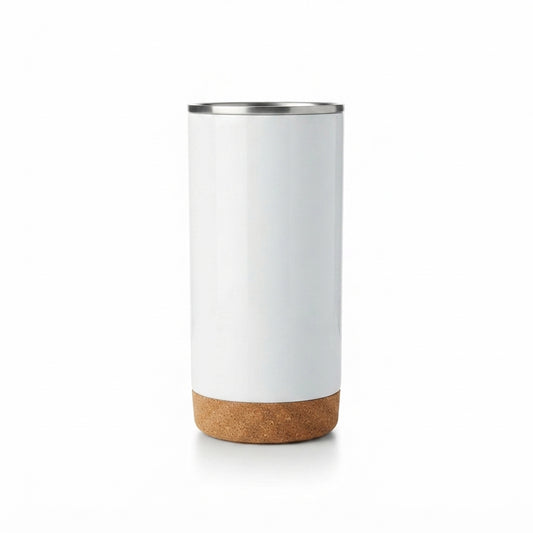 Cork Base Insulated Tumbler - White - Meru Trophy corporate gifting