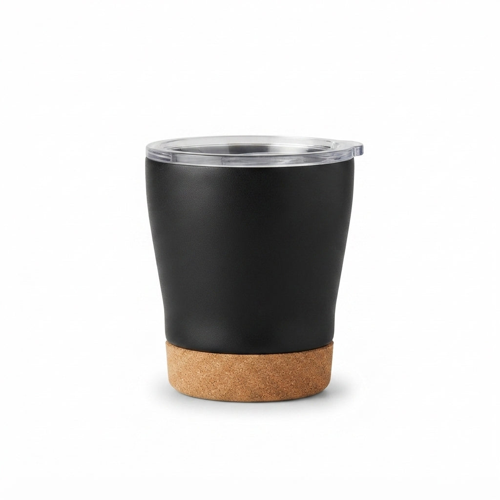 Cork Base Lowball Tumbler - Black - Meru Trophy corporate gifting