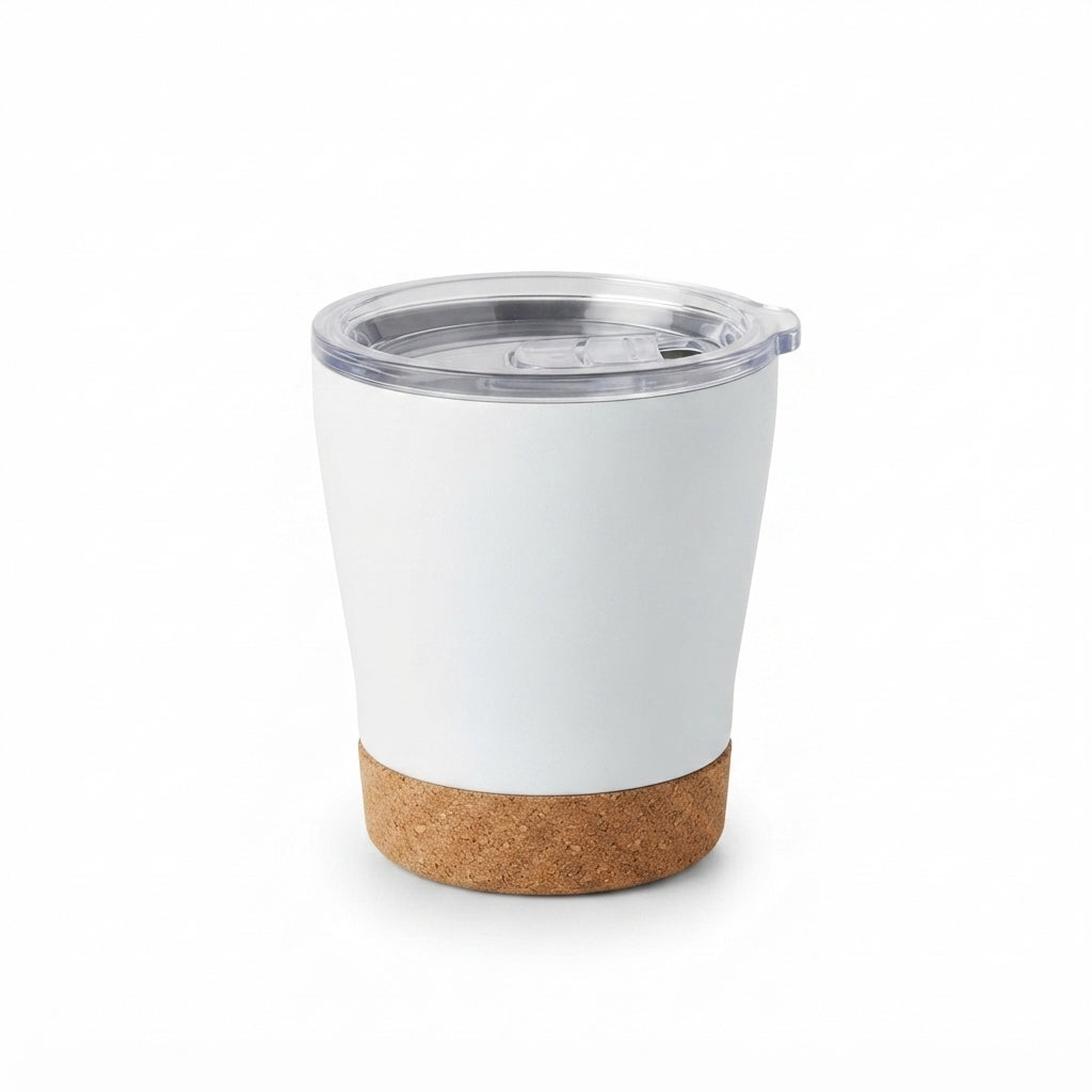 Cork Base Lowball Tumbler - White - Meru Trophy corporate gifting