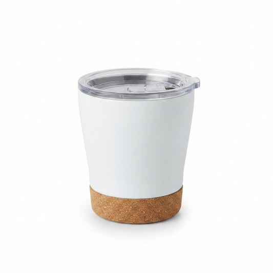 Cork Base Lowball Tumbler - White - Meru Trophy corporate gifting
