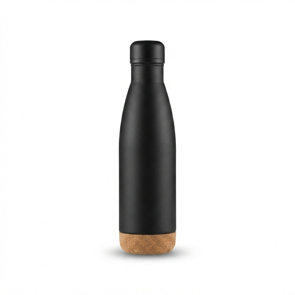 Cork Base Cola-Shaped Bottle - Black - Meru Trophy corporate gifting