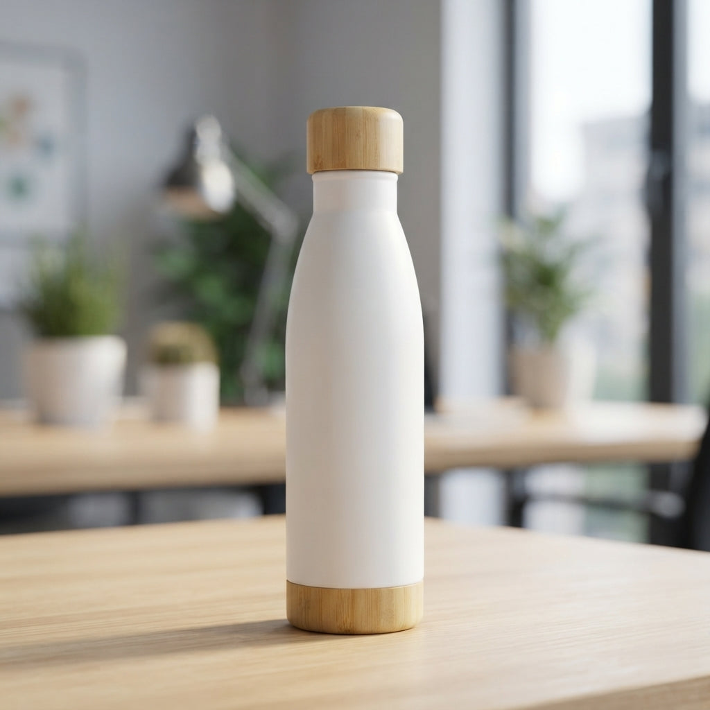 Cola-Shaped Bottle with Bamboo Cap and Base - lifestyle - Meru Trophy corporate gifting