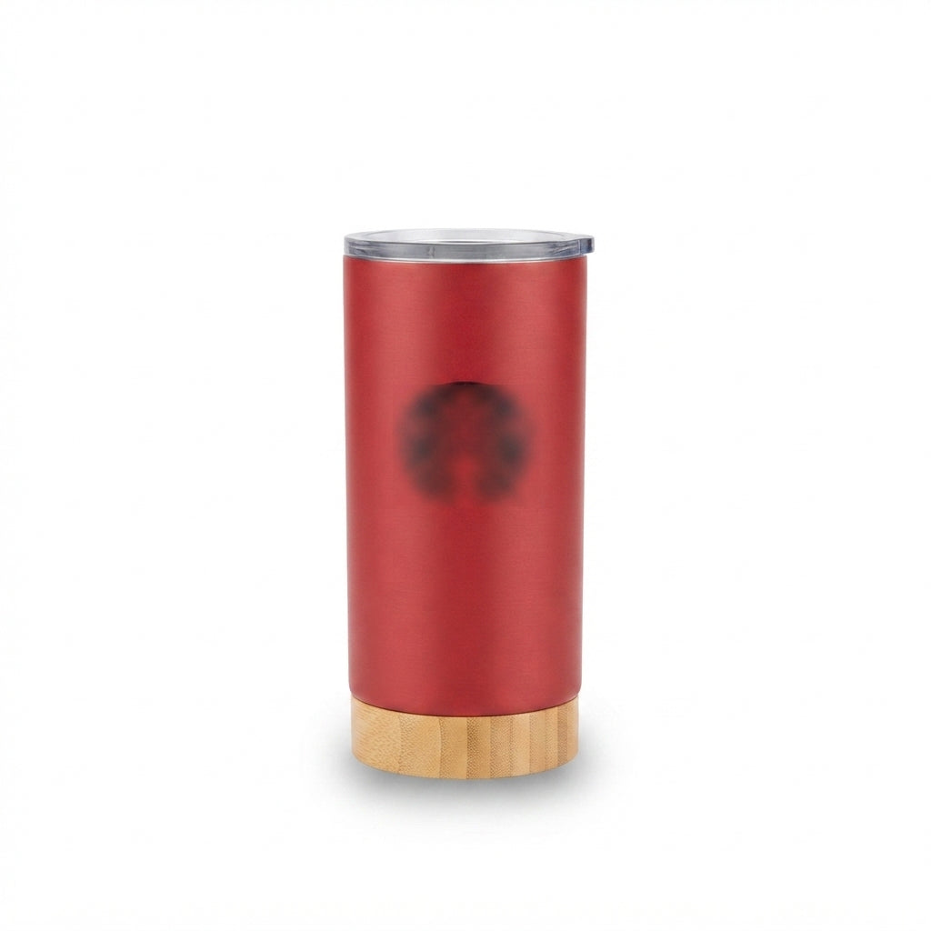 Bamboo Base Insulated Tumbler - Red - Meru Trophy corporate gifting