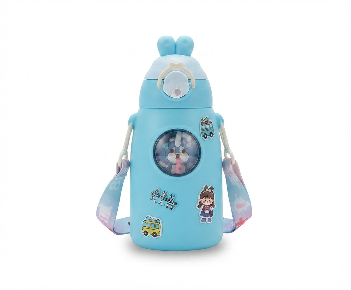 Rabbit Character Kids Flask with Stickers - Blue - Meru Trophy corporate gifting