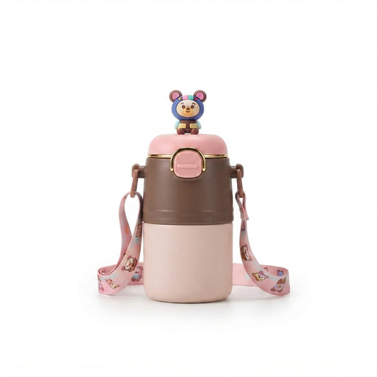 Bear Top Kids Flask with Strap - Brown - Meru Trophy corporate gifting