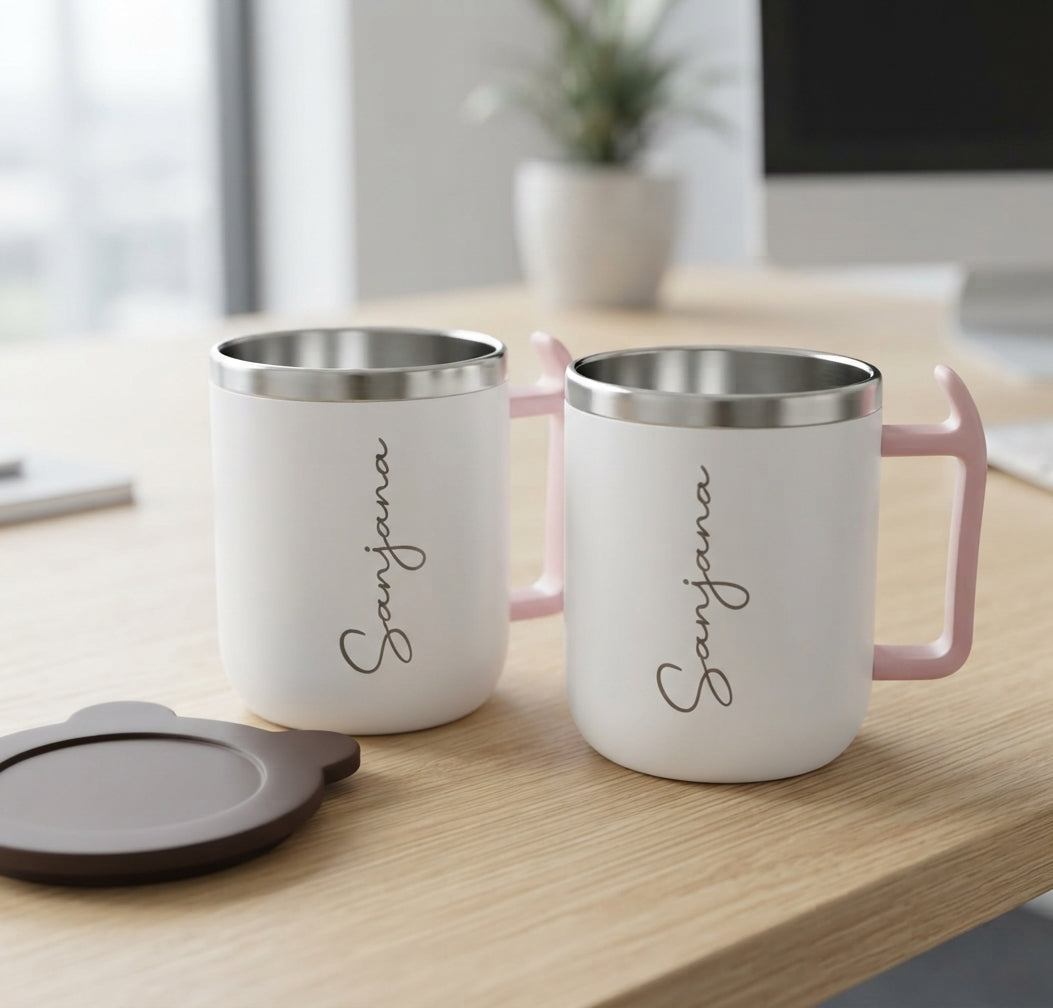 Coffee Mug with Lid and Handle - lifestyle - Meru Trophy corporate gifting