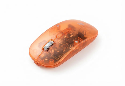 Transparent Wireless Bluetooth Mouse - Orange - Meru Trophy corporate gifting