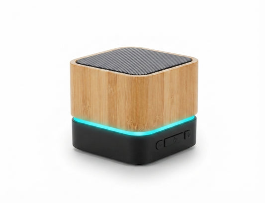 Bamboo Cube Bluetooth Speaker - Bamboo - Meru Trophy corporate gifting