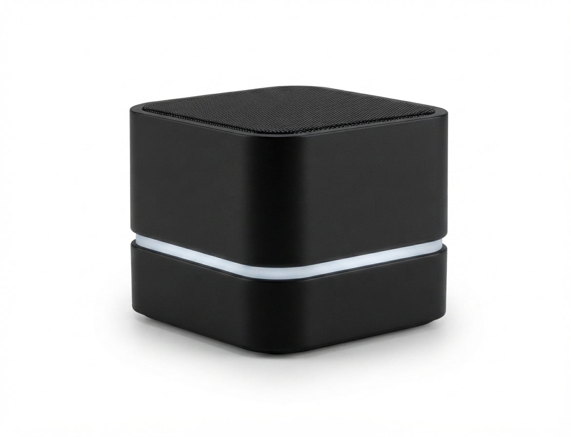 Bamboo Cube Bluetooth Speaker - Black - Meru Trophy corporate gifting