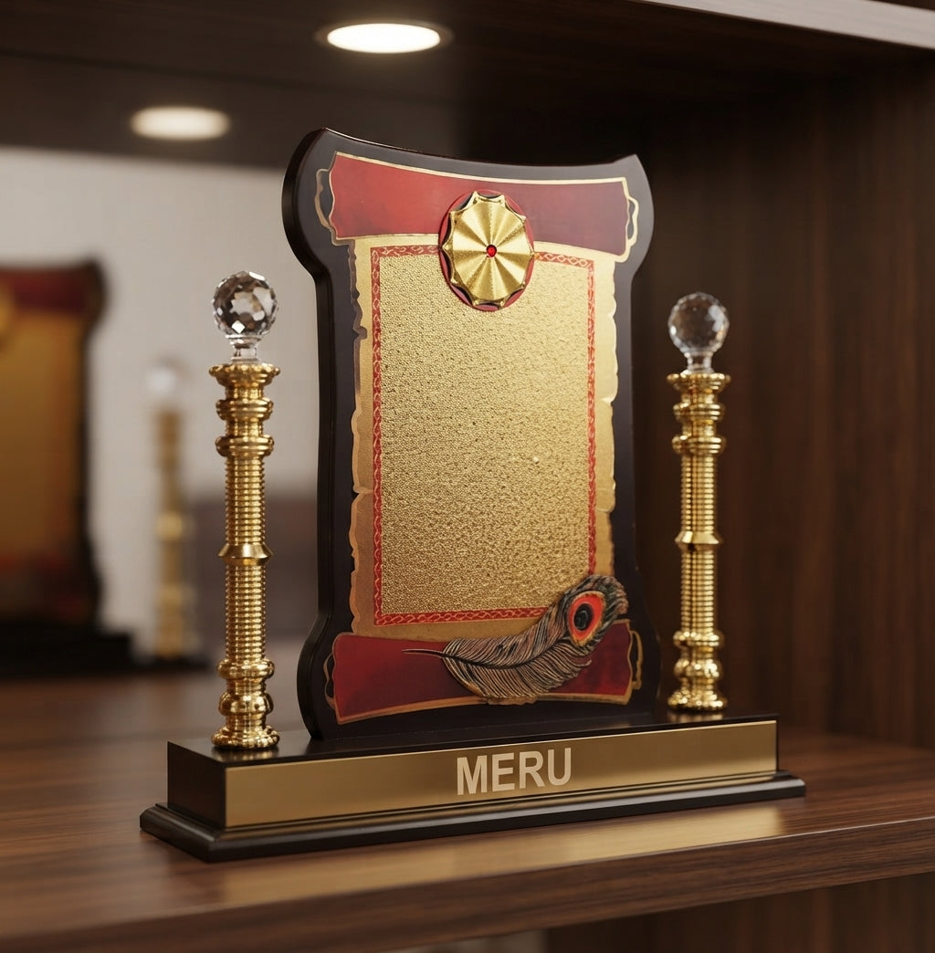 Wooden Memento Corporate Award & Recognition Trophy 2539 - Custom Trophies alternate view - Meru Trophy