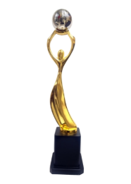 Gold and silver Achievement Award Trophy; ideal for corporate recognition awards.