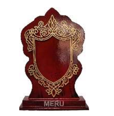 Elegant wooden memento recognition award.