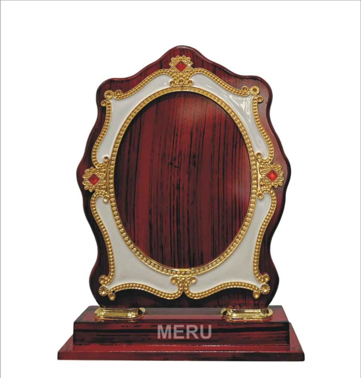 Elegant Wooden Memento Trophy with Gold Detailing