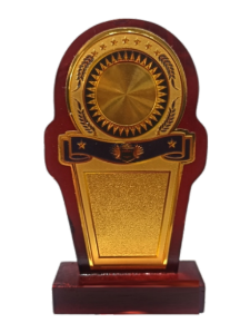 Elegant Wooden Memento Trophy with Gold Accents