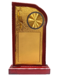 Elegant Wooden Recognition Award - Gold Plate Detail